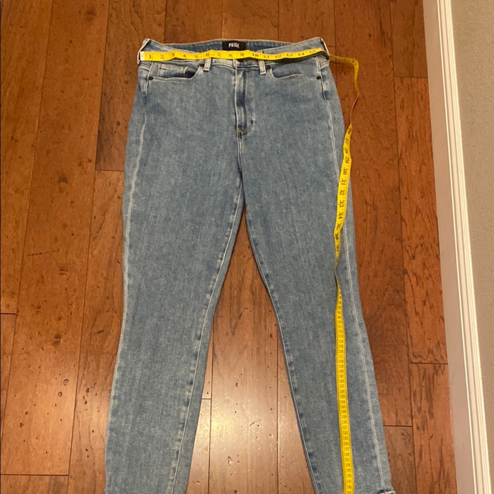 PAIGE Light Blue Cropped Ankle Jeans